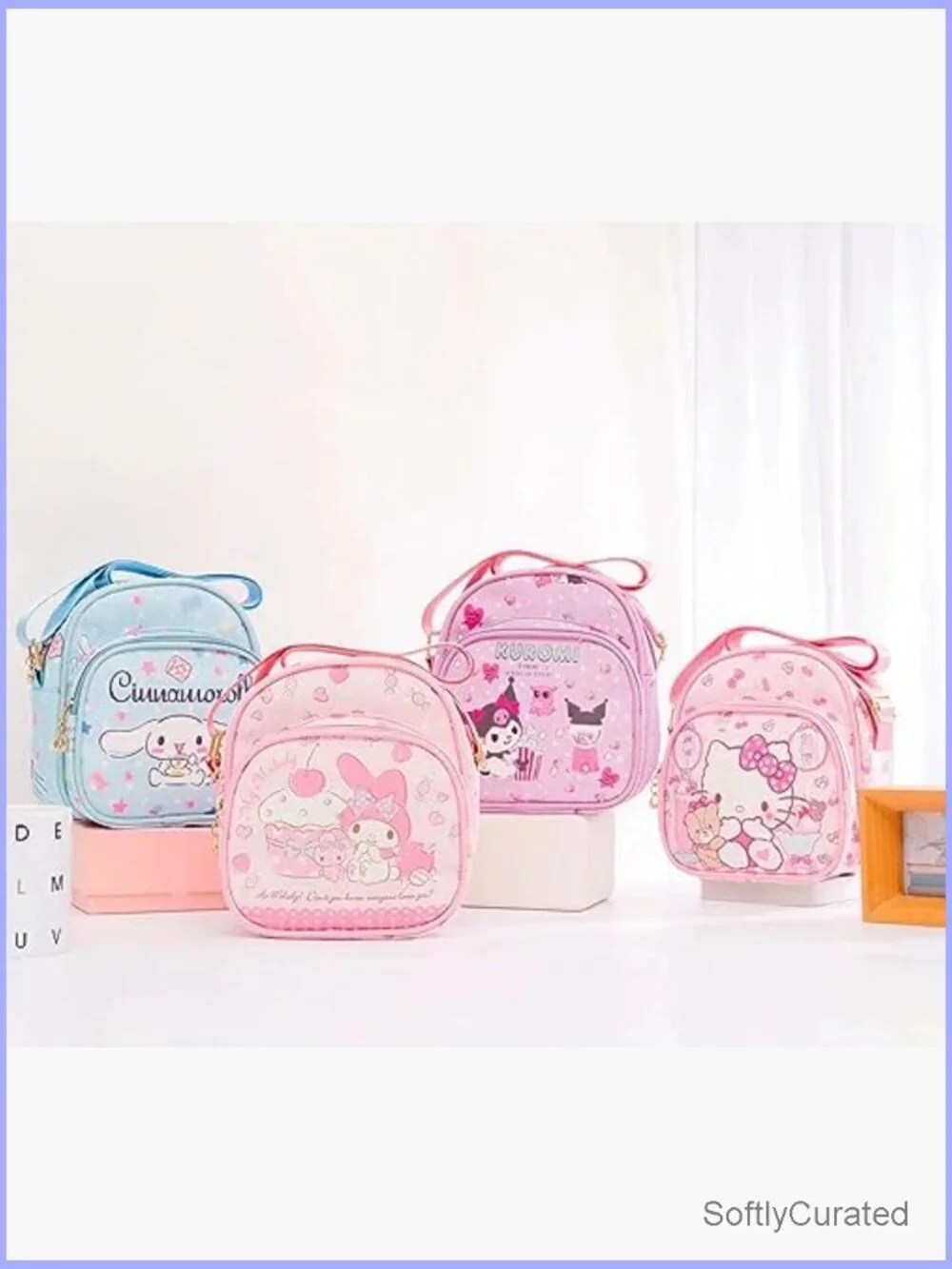 Mini Crossbody Purse Cartoon Design PU Leather Messenger Bag Adjustable Strap